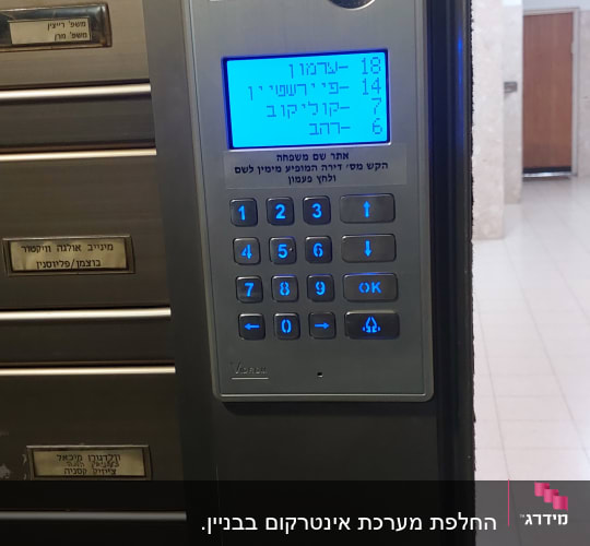 פאנל אינטרקום עם מסך ותצוגת מספרים